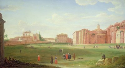 Una vista delle terme di Diocleziano da Hendrik van Lint